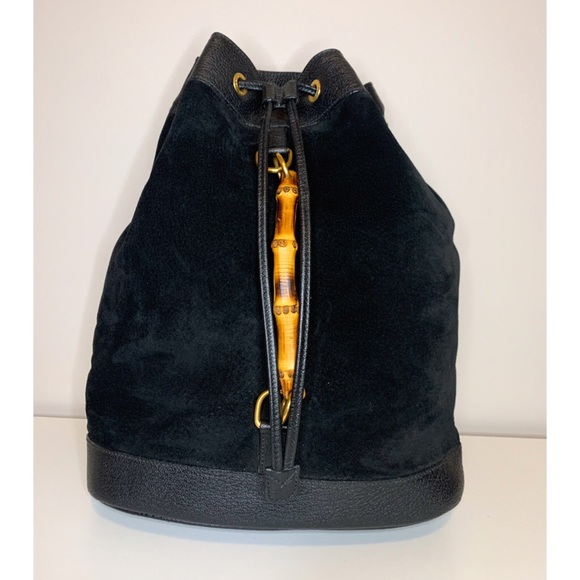 Vintage Gucci bamboo suede backpack - Picture 2 of 9